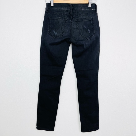 MOTHER The Looker Crop Nine Lives Black Denim Skinny Jeans Size 25 - Picture 3 of 9